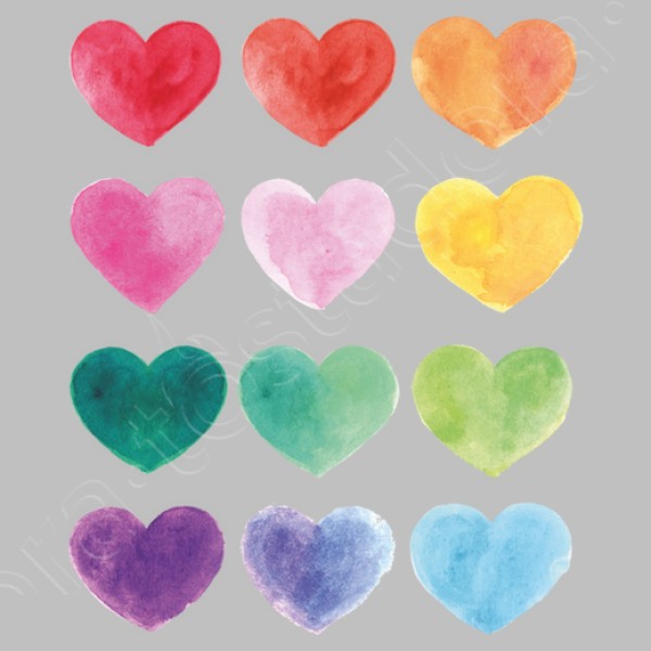 Corazones de colores