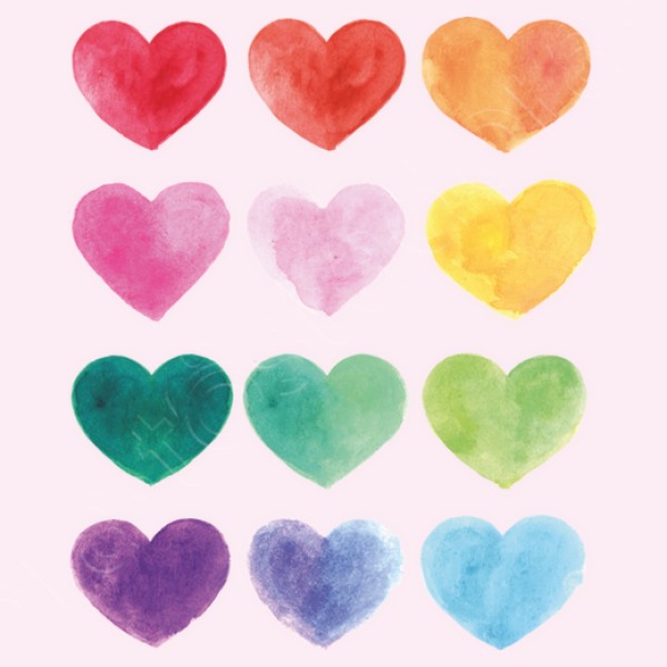 Corazones de colores